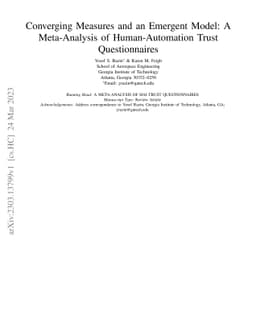 Converging Measures and an Emergent Model: A Meta-Analysis of
  Human-Automation Trust Questionnaires