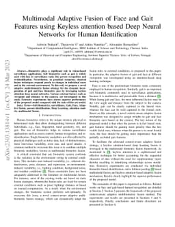 Multimodal Adaptive Fusion of Face and Gait Features using Keyless
  attention based Deep Neural Networks for Human Identification
