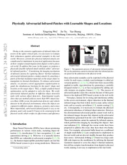 Physically Adversarial Infrared Patches with Learnable Shapes and
  Locations