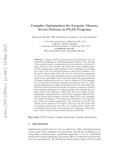 Compiler Optimization for Irregular Memory Access Patterns in PGAS
  Programs