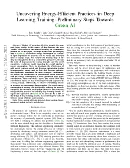 Uncovering Energy-Efficient Practices in Deep Learning Training:
  Preliminary Steps Towards Green AI