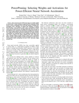 PowerPruning: Selecting Weights and Activations for Power-Efficient
  Neural Network Acceleration