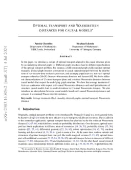 Optimal transport and Wasserstein distances for causal models