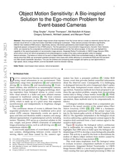 Object Motion Sensitivity: A Bio-inspired Solution to the Ego-motion
  Problem for Event-based Cameras
