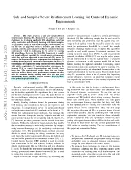 Safe and Sample-efficient Reinforcement Learning for Clustered Dynamic
  Environments