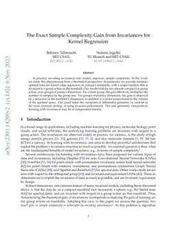 The Exact Sample Complexity Gain from Invariances for Kernel Regression