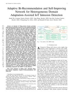 Adaptive Bi-Recommendation and Self-Improving Network for Heterogeneous
  Domain Adaptation-Assisted IoT Intrusion Detection