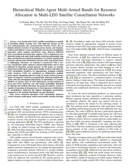 Hierarchical Multi-Agent Multi-Armed Bandit for Resource Allocation in
  Multi-LEO Satellite Constellation Networks