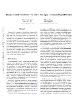 Prompt-Guided Transformers for End-to-End Open-Vocabulary Object
  Detection