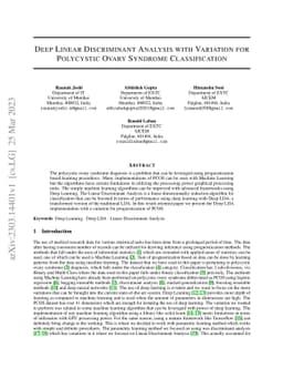 Deep Linear Discriminant Analysis with Variation for Polycystic Ovary
  Syndrome Classification