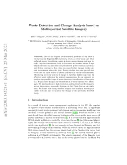Waste Detection and Change Analysis based on Multispectral Satellite
  Imagery