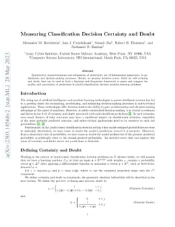 Measuring Classification Decision Certainty and Doubt