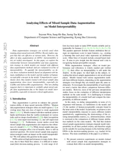 Analyzing Effects of Mixed Sample Data Augmentation on Model
  Interpretability