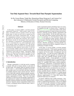 You Only Segment Once: Towards Real-Time Panoptic Segmentation