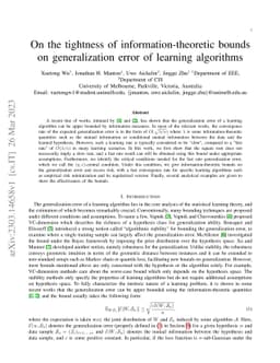 On the tightness of information-theoretic bounds on generalization error
  of learning algorithms
