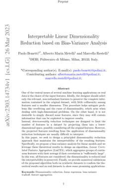 Interpretable Linear Dimensionality Reduction based on Bias-Variance
  Analysis