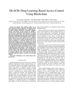 DLACB: Deep Learning Based Access Control Using Blockchain