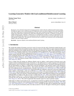 Learning Generative Models with Goal-conditioned Reinforcement Learning