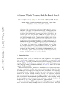 A Linear Weight Transfer Rule for Local Search