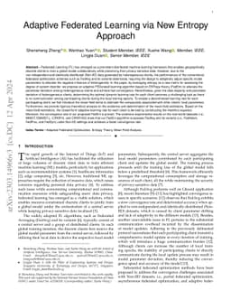 Adaptive Federated Learning via New Entropy Approach