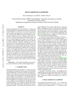 Regularized EM algorithm