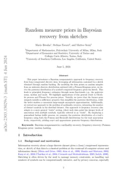 Random measure priors in Bayesian recovery from sketches