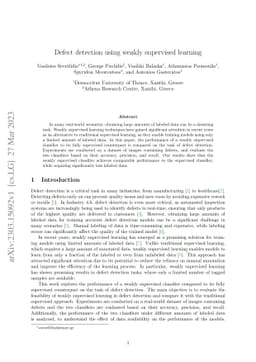 Defect detection using weakly supervised learning