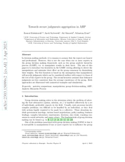 Towards secure judgments aggregation in AHP