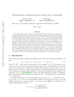 Learning linear dynamical systems under convex constraints