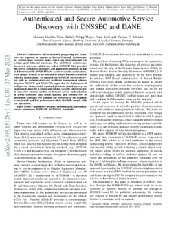 Authenticated and Secure Automotive Service Discovery with DNSSEC and
  DANE