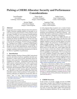 Picking a CHERI Allocator: Security and Performance Considerations