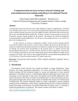 Comparison between layer-to-layer network training and conventional
  network training using Deep Convolutional Neural Networks