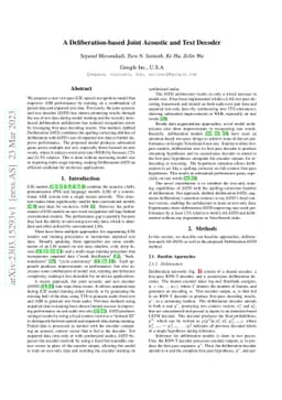 A Deliberation-based Joint Acoustic and Text Decoder
