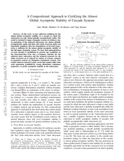 A Compositional Approach to Certifying the Almost Global Asymptotic
  Stability of Cascade Systems