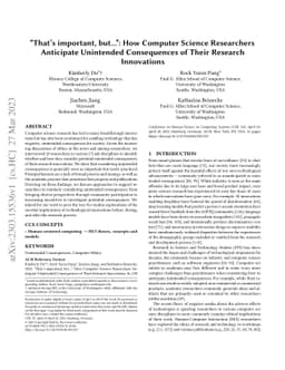 "That's important, but...": How Computer Science Researchers Anticipate
  Unintended Consequences of Their Research Innovations