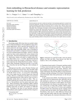 Joint embedding in Hierarchical distance and semantic representation
  learning for link prediction