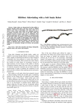 HISSbot: Sidewinding with a Soft Snake Robot