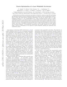 Pareto Optimization of a Laser Wakefield Accelerator