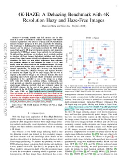 4K-HAZE: A Dehazing Benchmark with 4K Resolution Hazy and Haze-Free
  Images