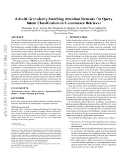 A Multi-Granularity Matching Attention Network for Query Intent
  Classification in E-commerce Retrieval