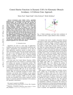 Control Barrier Functions in Dynamic UAVs for Kinematic Obstacle
  Avoidance: A Collision Cone Approach