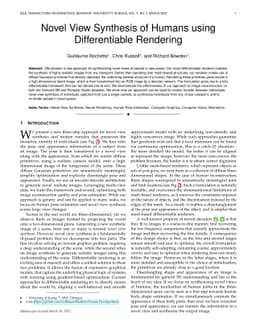 Novel View Synthesis of Humans using Differentiable Rendering