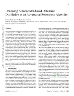 Denoising Autoencoder-based Defensive Distillation as an Adversarial
  Robustness Algorithm
