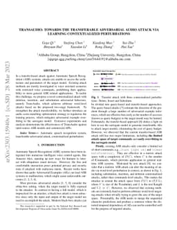 TransAudio: Towards the Transferable Adversarial Audio Attack via
  Learning Contextualized Perturbations