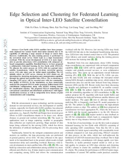 Edge Selection and Clustering for Federated Learning in Optical
  Inter-LEO Satellite Constellation