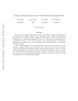 Lifting uniform learners via distributional decomposition