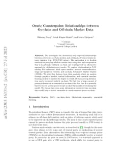 Oracle Counterpoint: Relationships between On-chain and Off-chain Market
  Data