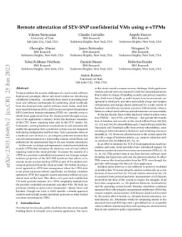 Remote attestation of SEV-SNP confidential VMs using e-vTPMs