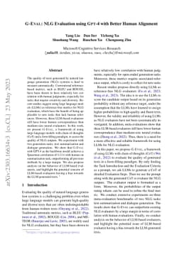 G-Eval: NLG Evaluation using GPT-4 with Better Human Alignment