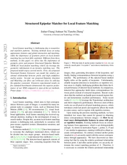 Structured Epipolar Matcher for Local Feature Matching